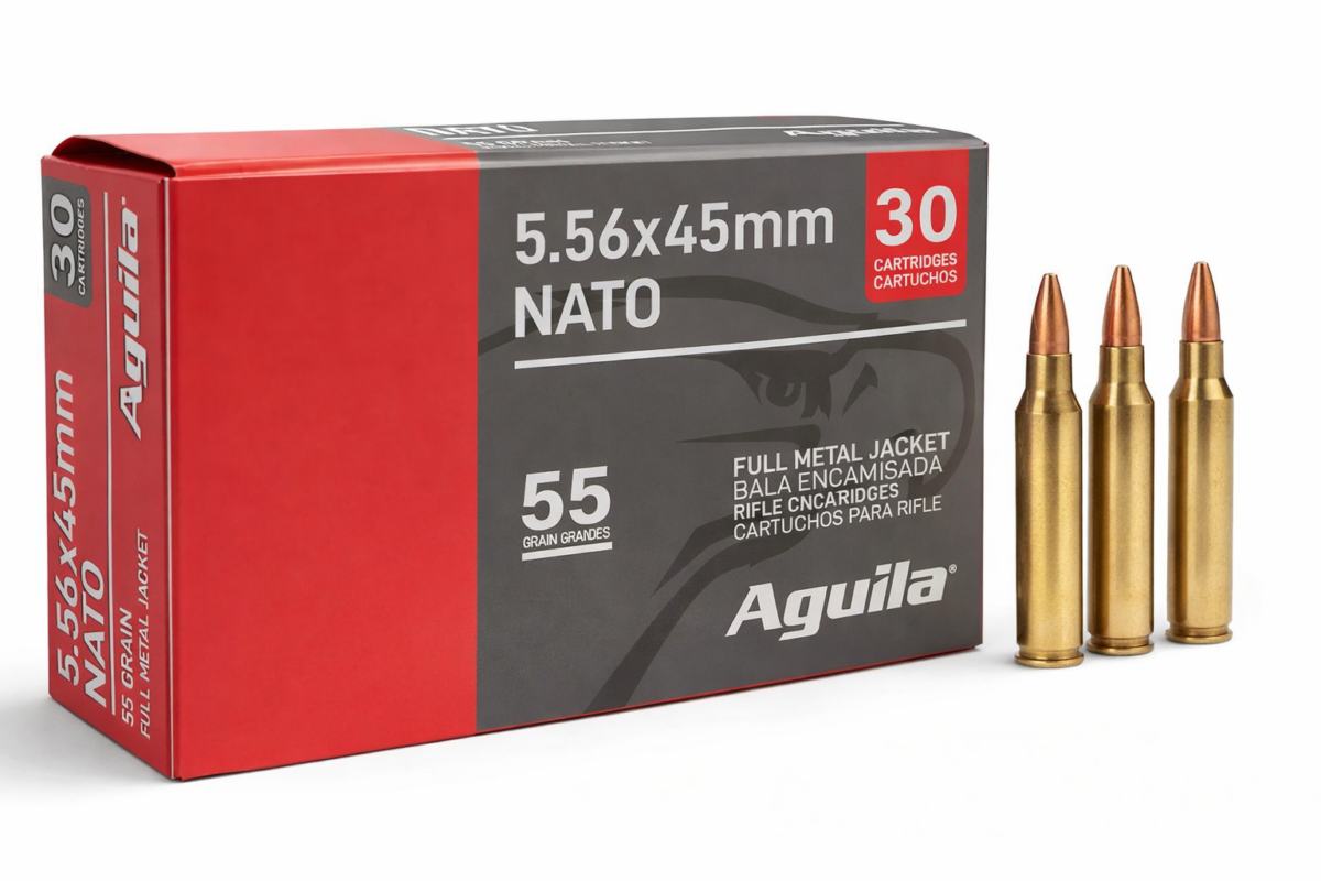 Aguila 5.56x45mm NATO 55 Grain Full Metal Jacket (FMJ) – 30 Rounds Rifle Ammunition