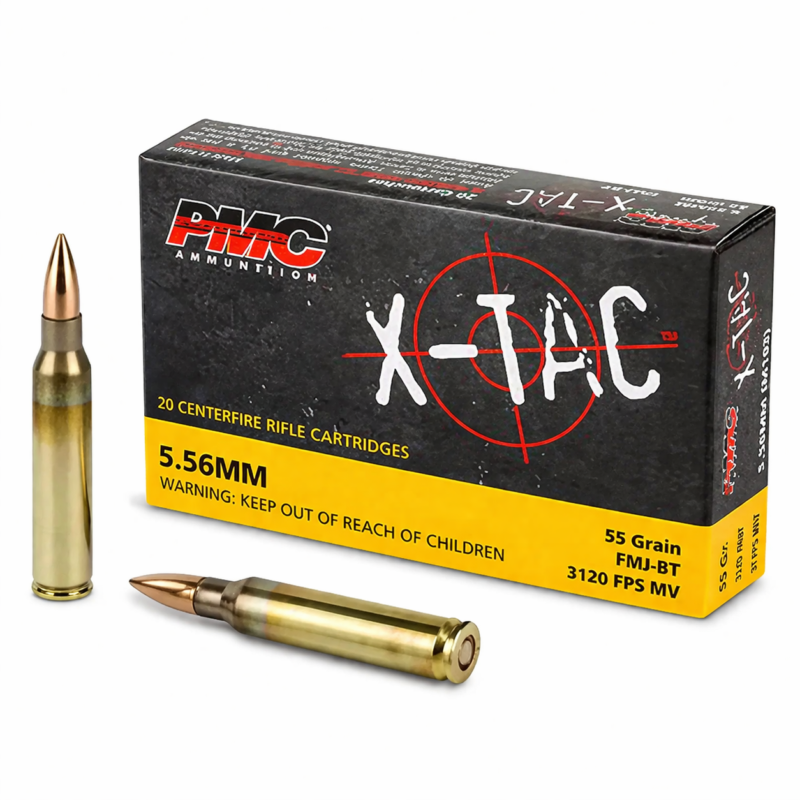 PMC X-TAC 5.56mm 55 Grain FMJ-BT Rifle Ammunition – 20 Rounds