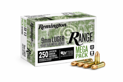 Remington Range 9mm Luger 115 Grain FMJ Ammo – 250 Round Mega Pack